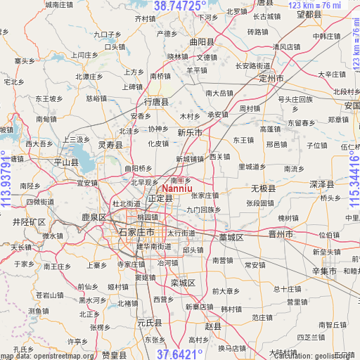 Nanniu on map