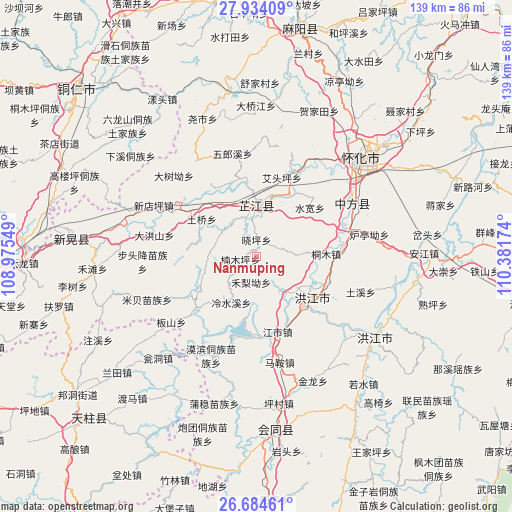 Nanmuping on map