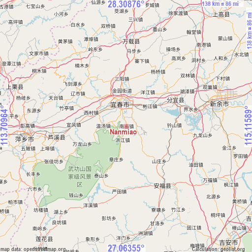 Nanmiao on map