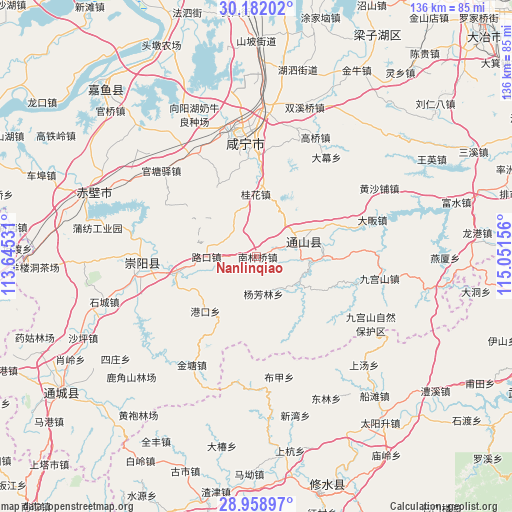 Nanlinqiao on map