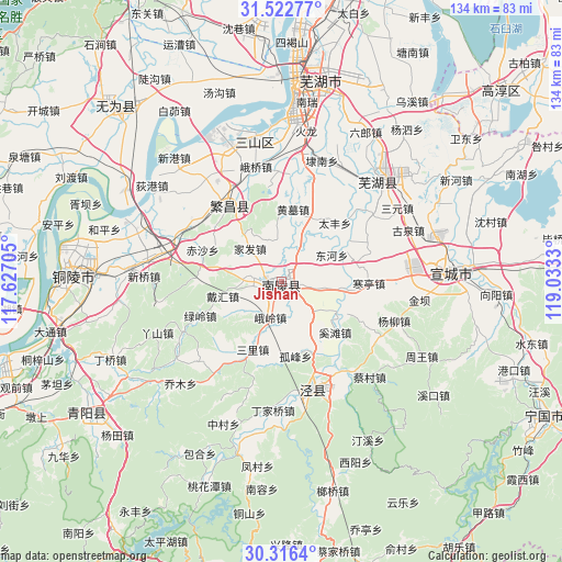 Jishan on map