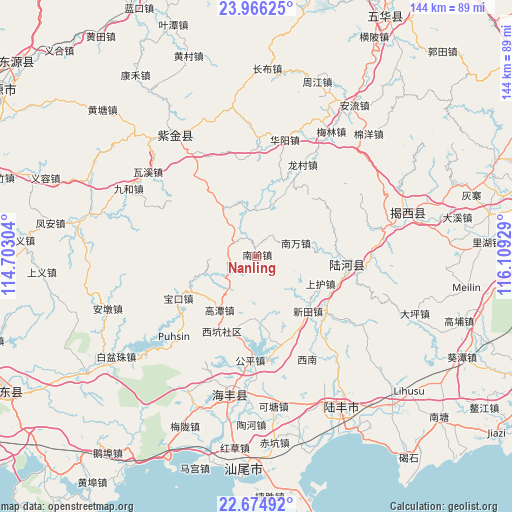 Nanling on map