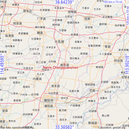 Nanle Chengguanzhen on map