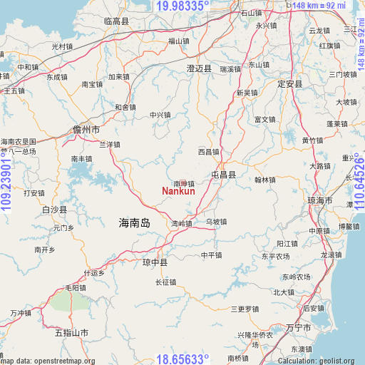 Nankun on map