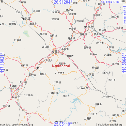 Nankengzai on map