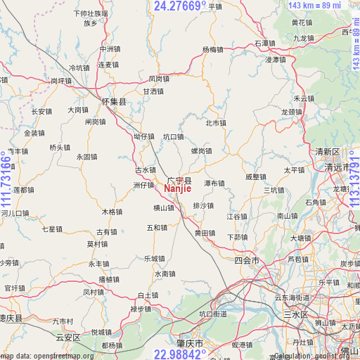 Nanjie on map