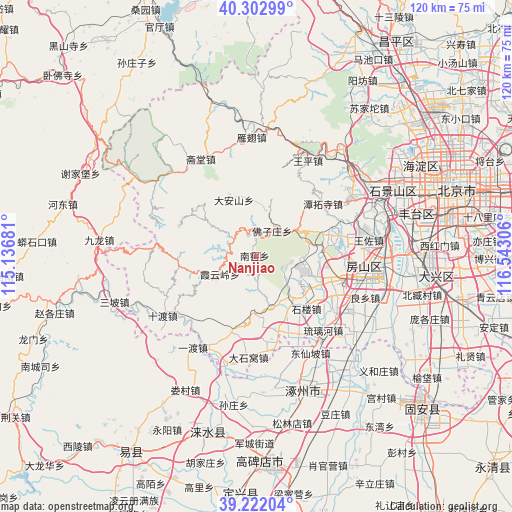 Nanjiao on map