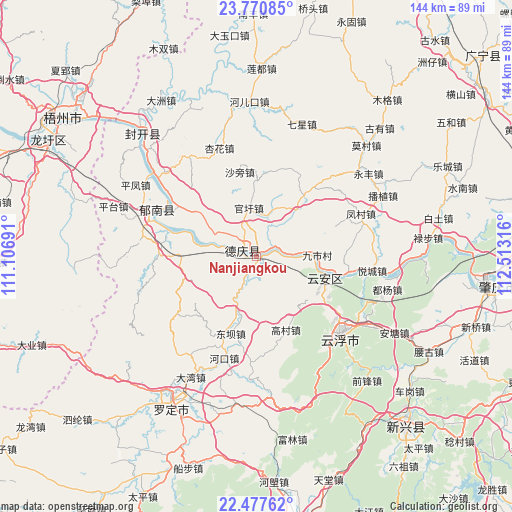 Nanjiangkou on map