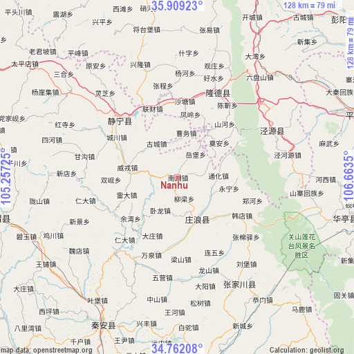 Nanhu on map