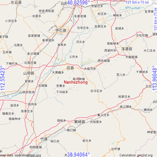 Nanhezhong on map