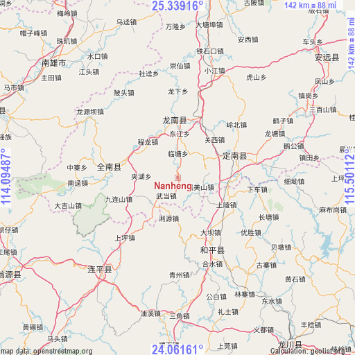 Nanheng on map