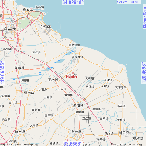 Nanhe on map