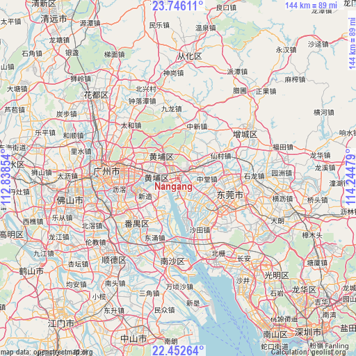 Nangang on map