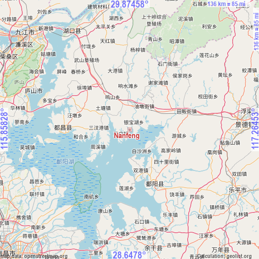 Nanfeng on map