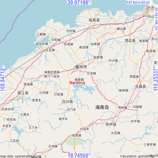 Nanfeng on map