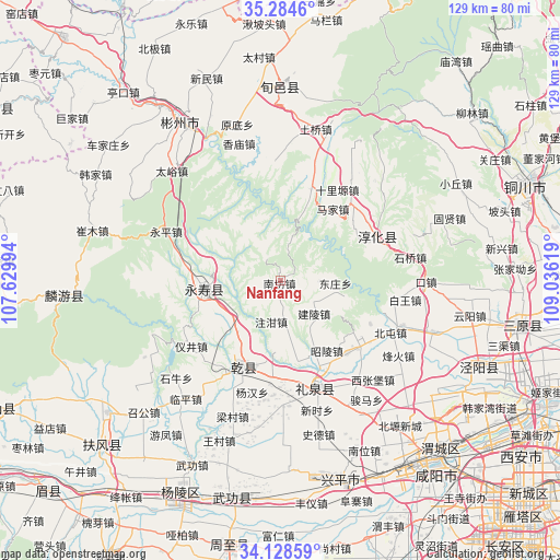 Nanfang on map