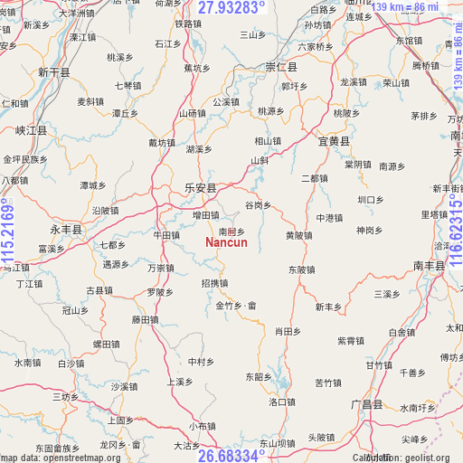 Nancun on map