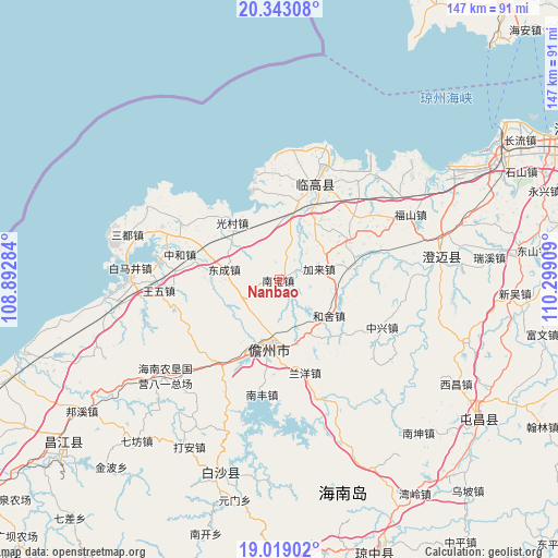 Nanbao on map