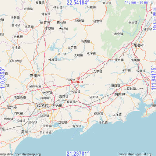 Nahuo on map