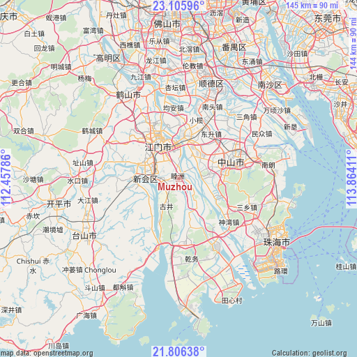 Muzhou on map