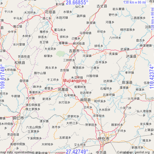 Mujiangping on map