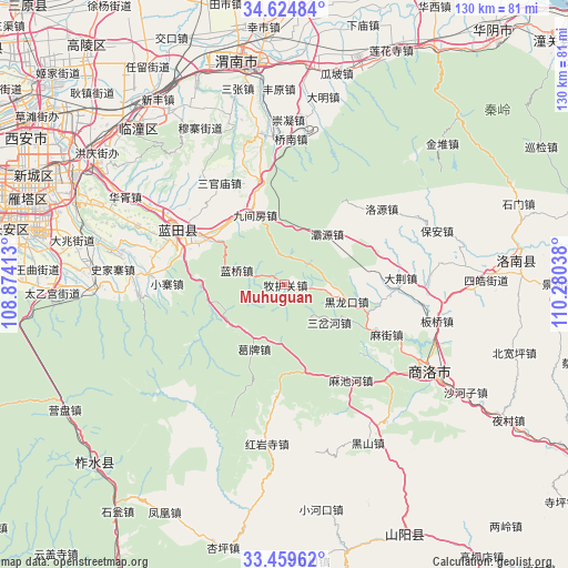 Muhuguan on map