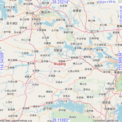 Mugang on map