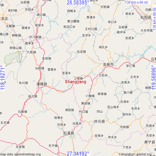 Shangyang on map