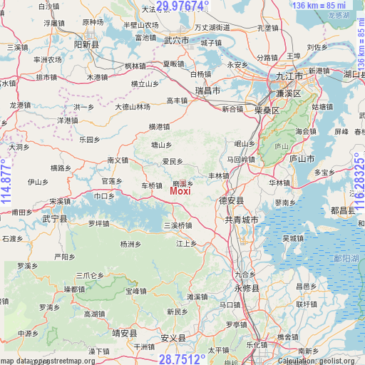 Moxi on map