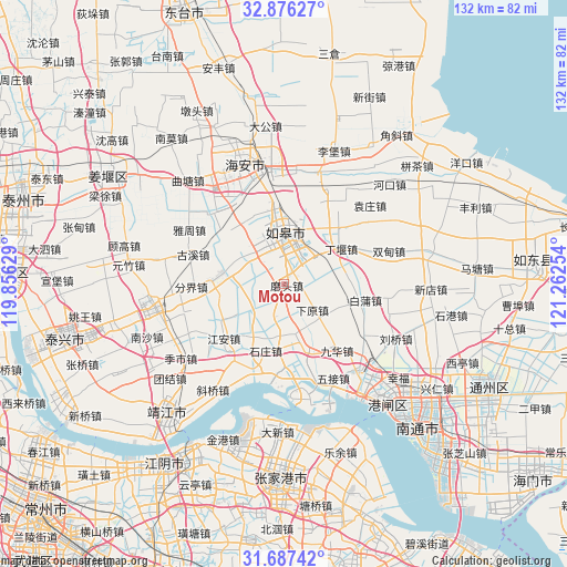 Motou on map