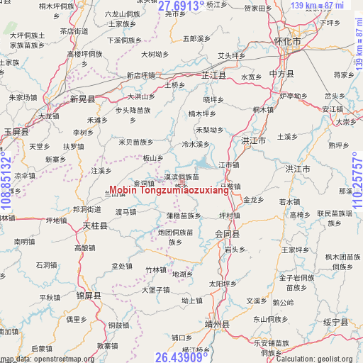 Mobin Tongzumiaozuxiang on map