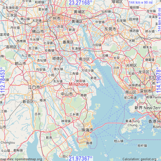 Minzhong on map