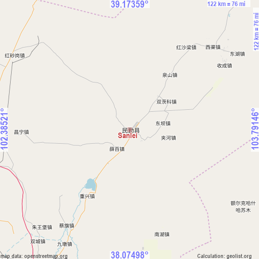 Sanlei on map