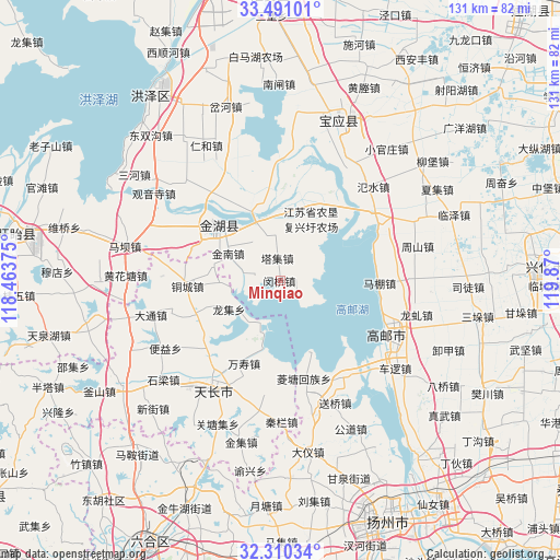 Minqiao on map