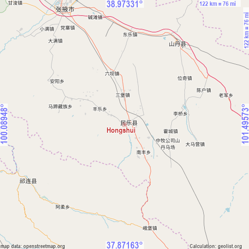 Hongshui on map