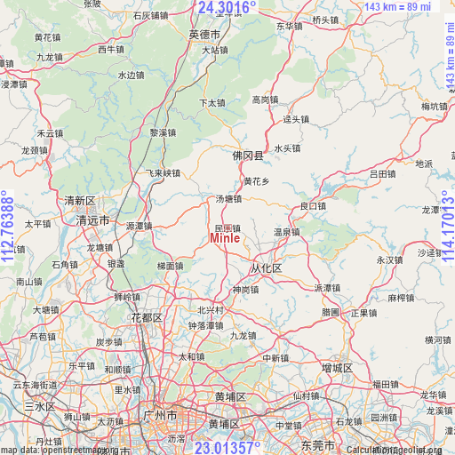 Minle on map