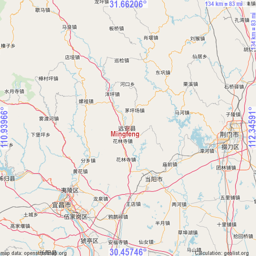 Mingfeng on map