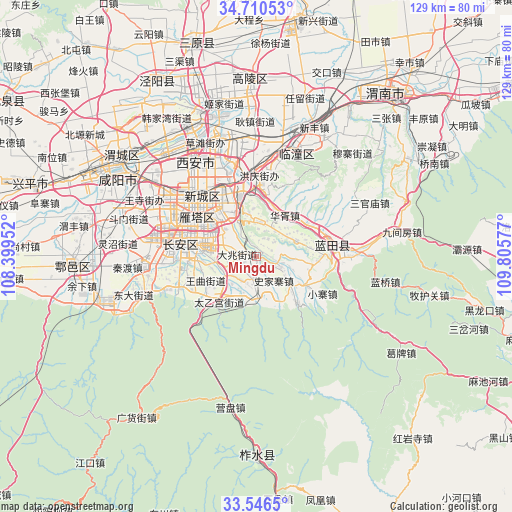 Mingdu on map