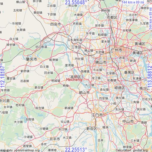 Hecheng on map