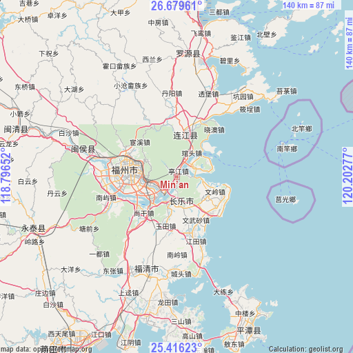 Min’an on map