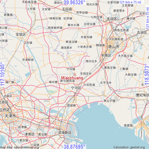 Miaozhuang on map