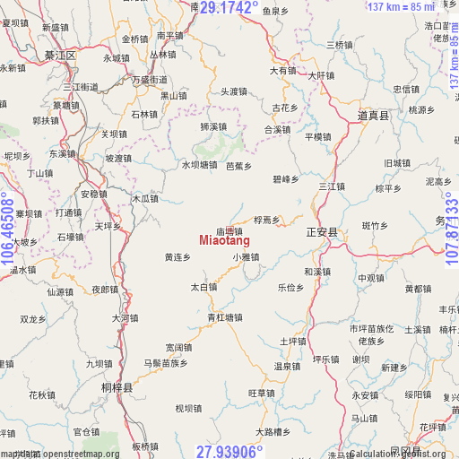 Miaotang on map