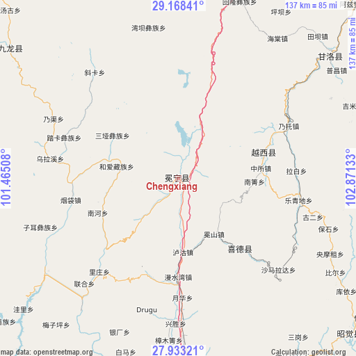 Chengxiang on map