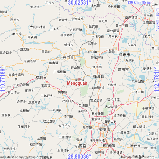 Mengquan on map