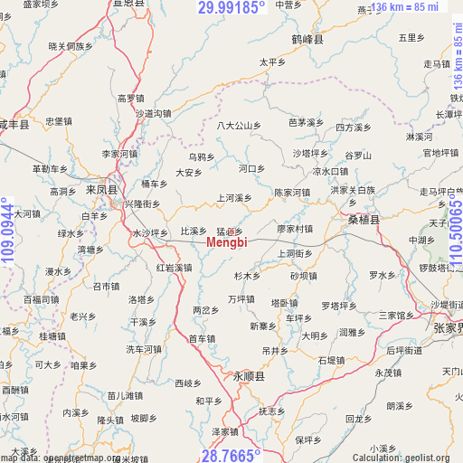 Mengbi on map