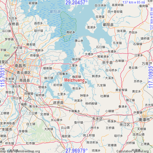 Meizhuang on map