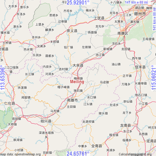 Meiling on map