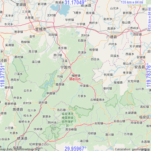 Meilin on map