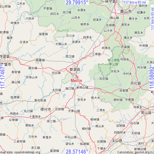 Meilin on map