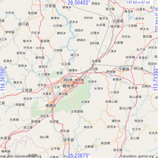 Meilin on map